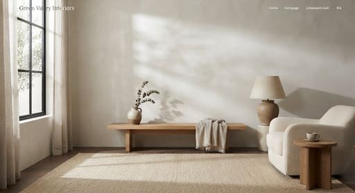 Sunlit minimalist bedroom with limewash plaster walls and a low timber platform bed